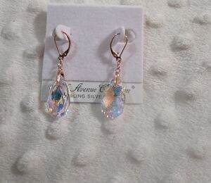 Avenue Crystal Teardrop Earrings in Rose Gold